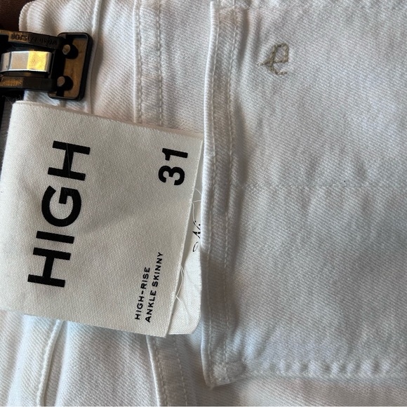 NEW! Rag & Bone Nina High Rise Ankle Skinny 5 Button White Jeans Size 31 - Picture 5 of 11
